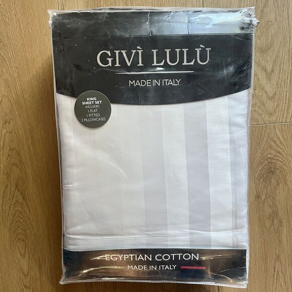 Givi Lulu King 600TC Sheet Set 100% Cotton Sateen Solid Silver Egyptian Cotton - Picture 2 of 6